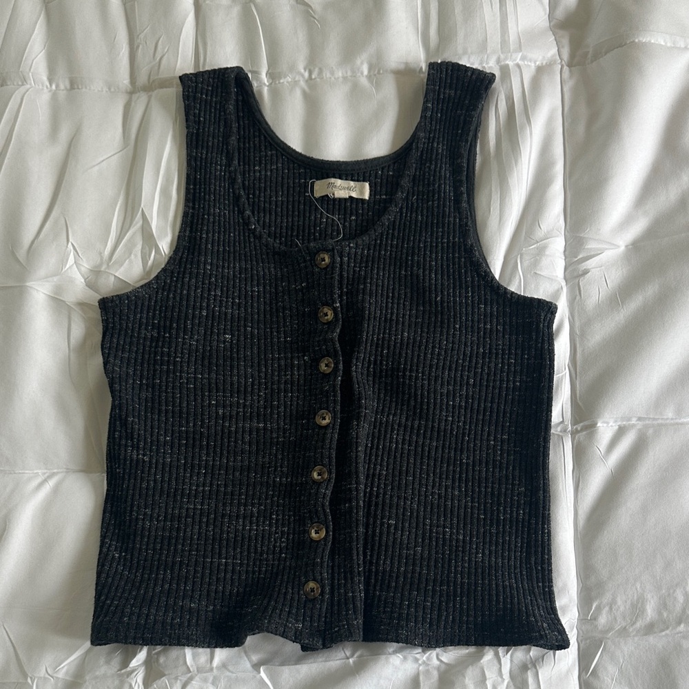 Madewell Black Ribbed Tank Top